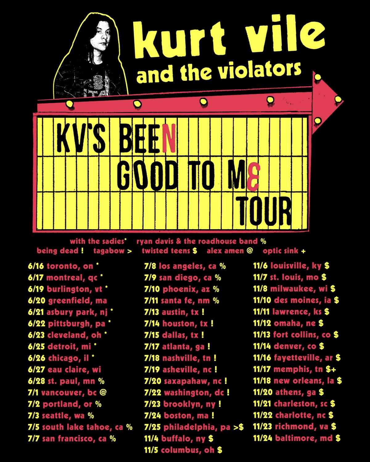 Twisted Teens KV's Been Good To Me Tour Poster 2026